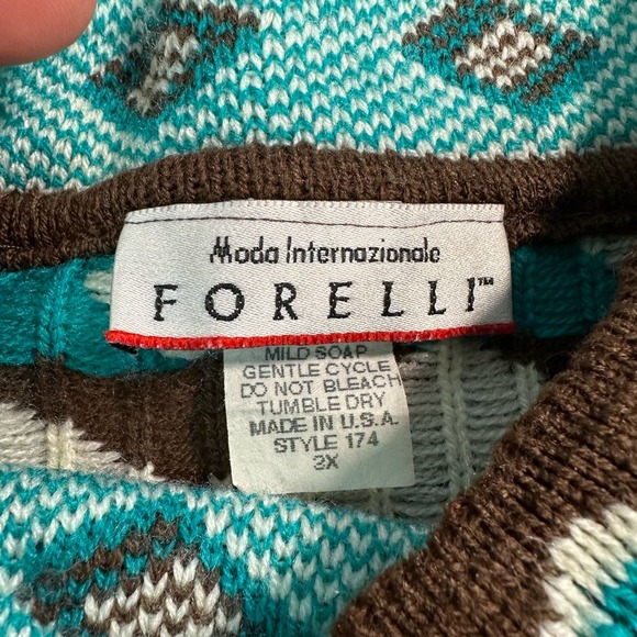 80s Moda Internazionale Forelli Italian Acrylic Tailored Sweater 3XL - Picture 7 of 7
